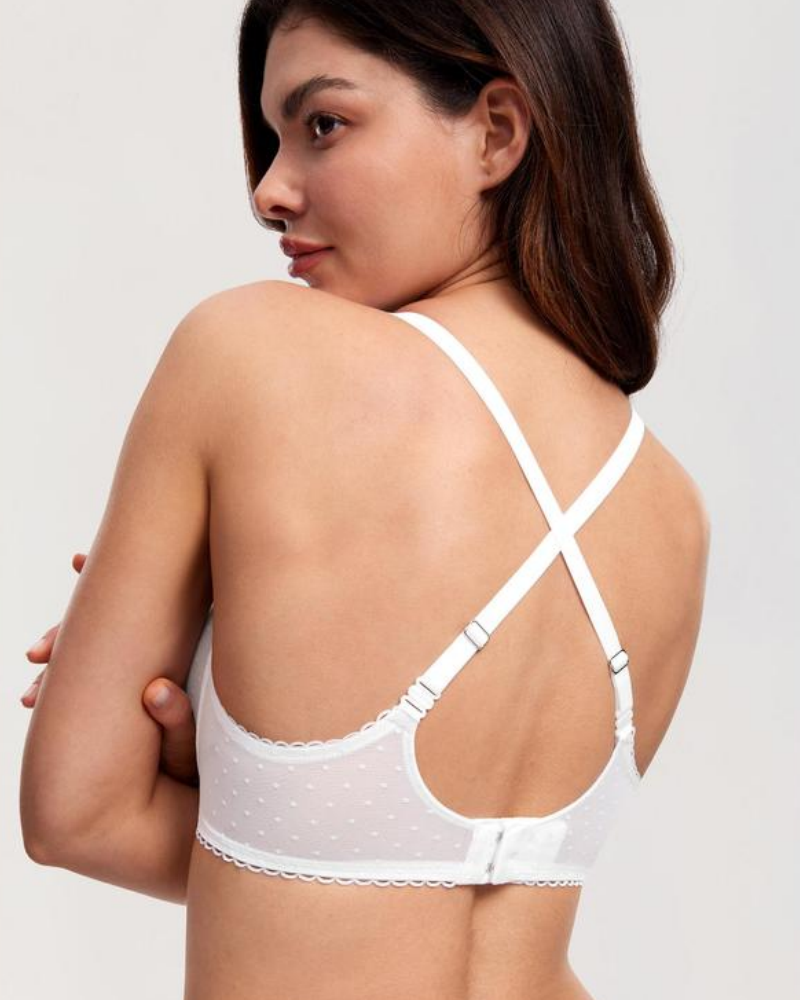 See-Through Lace Balconette Bra