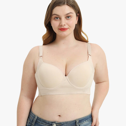 Push-Up Back Smoothing Bra - Beige (2 PACK）