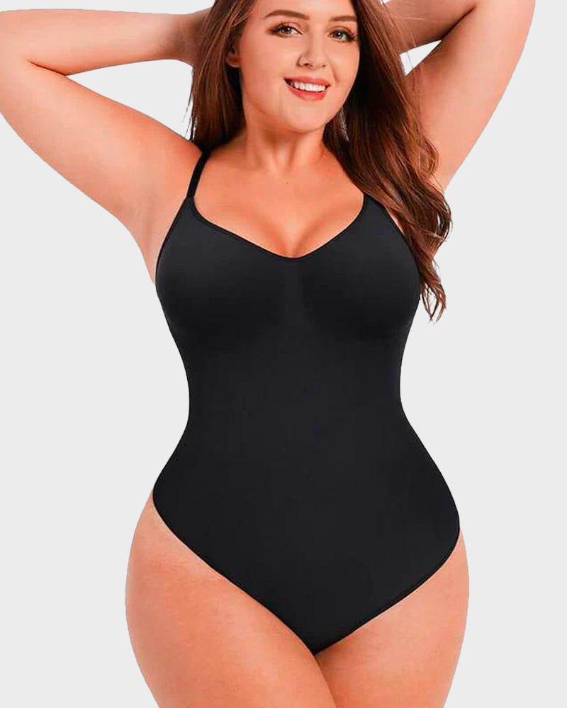 Seductive Seamless Cami Bodysuit Shapewear With Thong