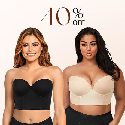 The Low Back Strapless Bra-(BUY 1 GET 1 FREE)Black+Nude