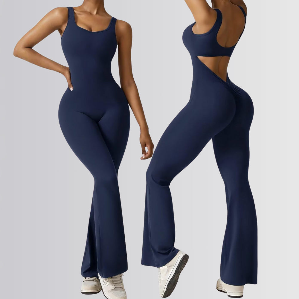 V-Back Flared Jumpsuit Jumpsuit