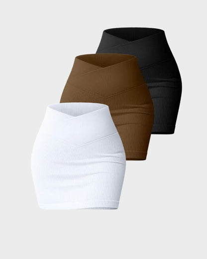 Ribbed High Waist Mini Skirt