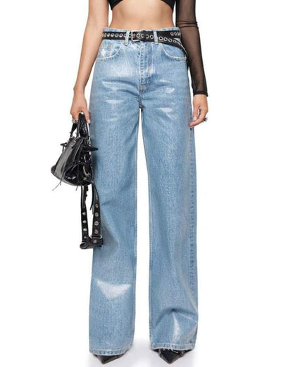 Metallic Baggy Jeans