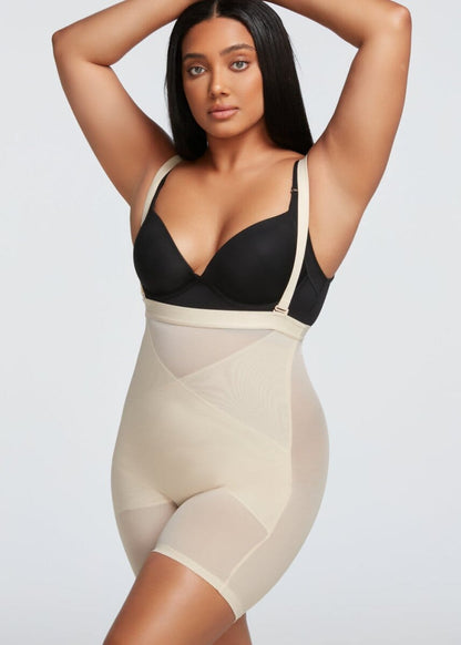 PowerMesh X Panel High-Waist Shorts