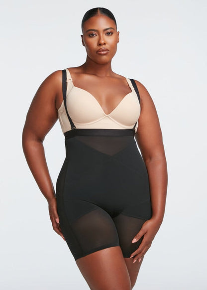 PowerMesh X Panel High-Waist Shorts