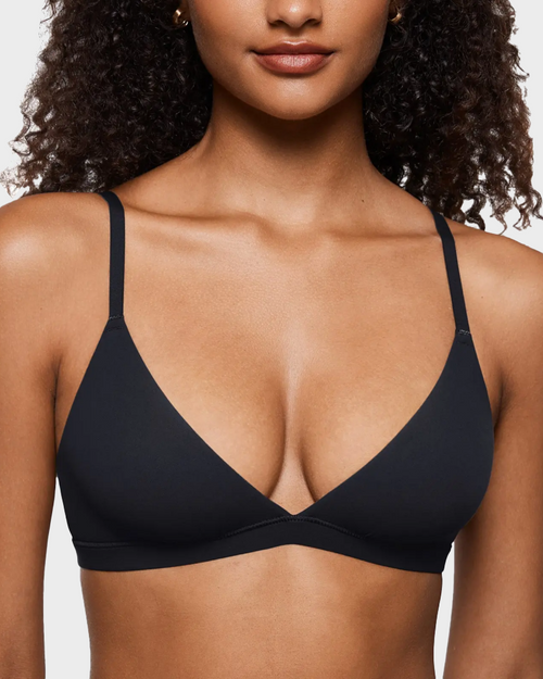 Triangle Bralette Unlined Seamless Deep V Wireless Bra