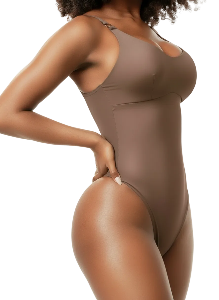 Comfy Tummy Control Shapewear Thong Bodysuit With Built-in Bra | Daily Use