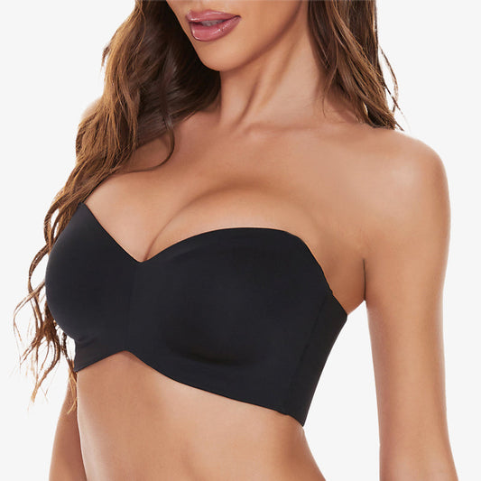 ®Full Support Non-Slip Convertible Bandeau Bra-Black