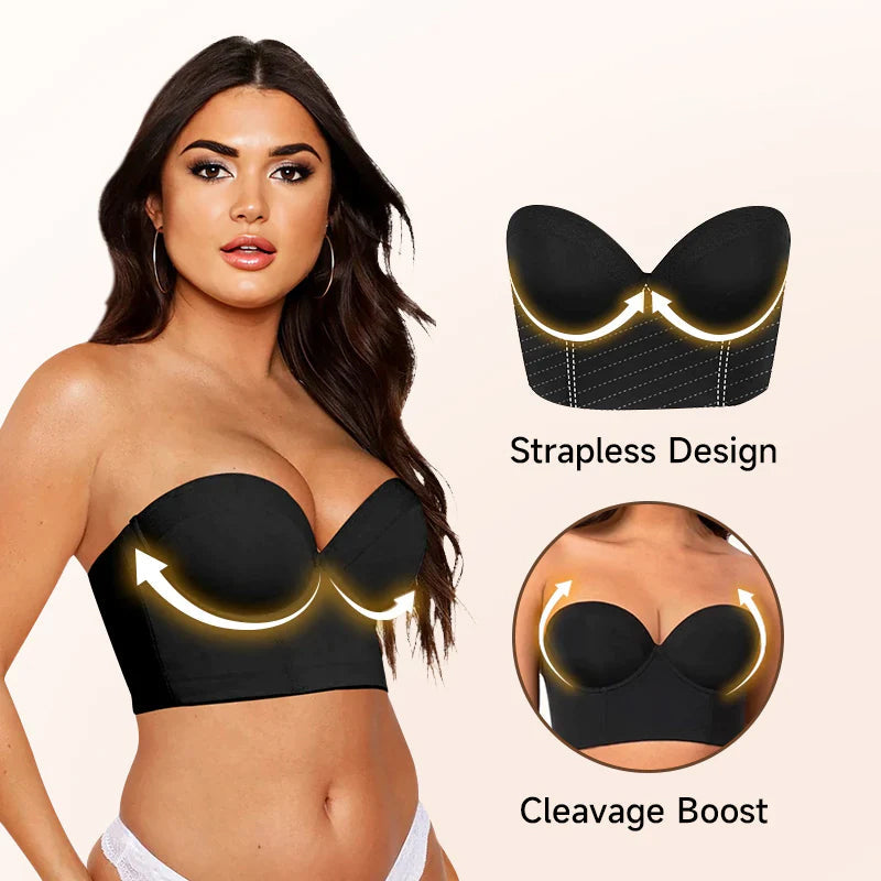 The Low Back Strapless Bra-(BUY 1 GET 1 FREE)Black+Nude