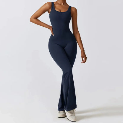 V-Back Flared Jumpsuit Jumpsuit