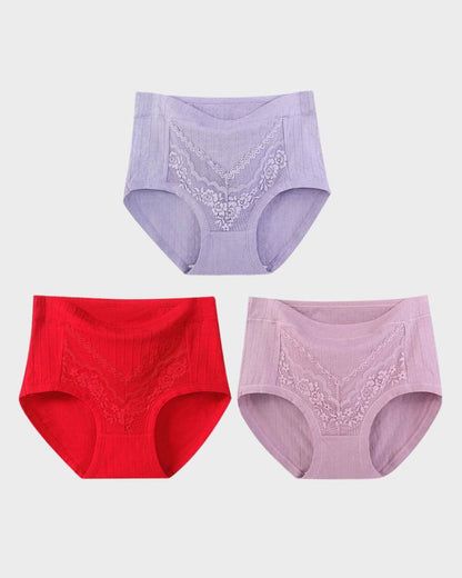 Plus Size LeakProof Lace Cotton Panties