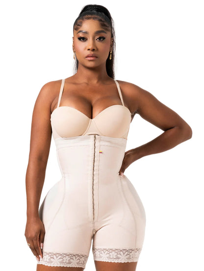Stage 3 Faja Colombiana Strapless with Perfect Hourglass Fit, 3 Compression Hook Levels, and Built-in Rods for Posture Support - Fabric