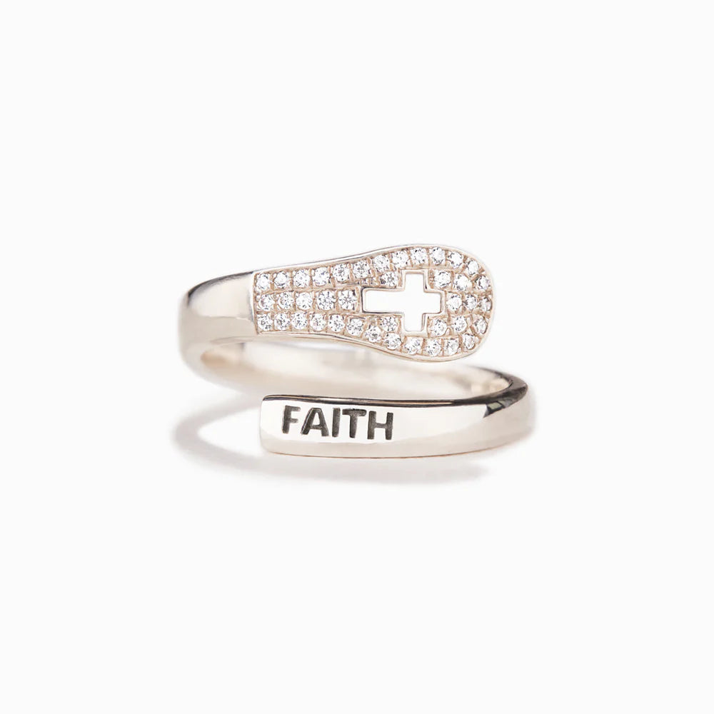 "FAITH" Christan Ring in Zircon & 925 Sterling Silver