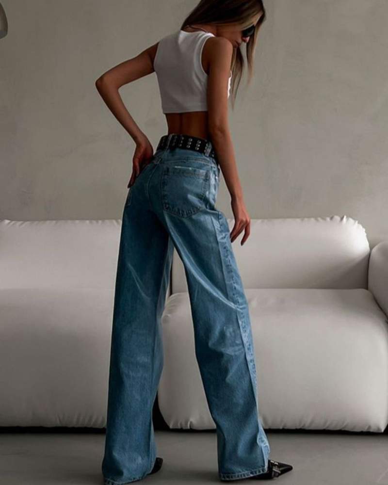 Metallic Baggy Jeans