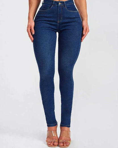 Slim Fit Pencil Pants Stretch High-rise Jeans