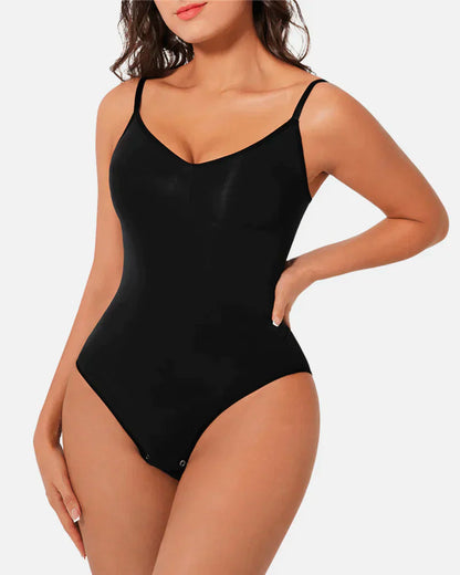 Seductive Seamless Cami Bodysuit Shapewear With Thong