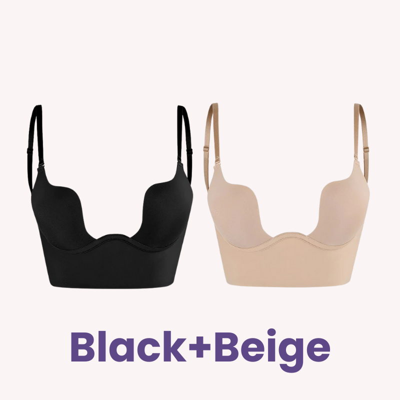 Low Back Secret Plunge Bra - Black (2 Pack)