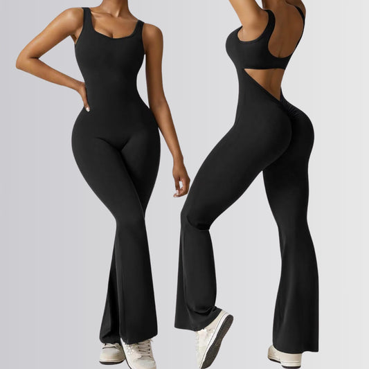 V-Back Flared Jumpsuit Jumpsuit