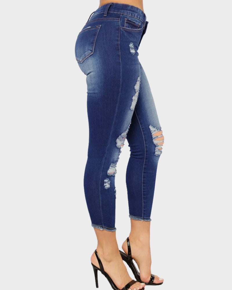 She Curve Women's Ripped Denim Pants