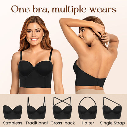 The Low Back Strapless Bra-(BUY 1 GET 1 FREE)Black+Nude