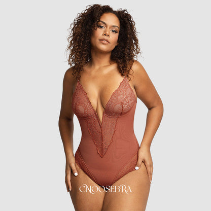 WOMEN FOR SURE®LACE DEEP-V NECK BODYSUITS-RED（BUY 1 GET 1 FREE）