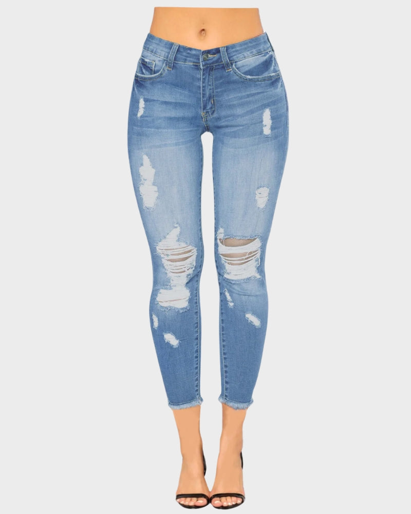 She Curve Women's Ripped Denim Pants