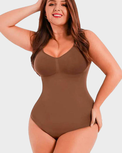 Seductive Seamless Cami Bodysuit Shapewear With Thong