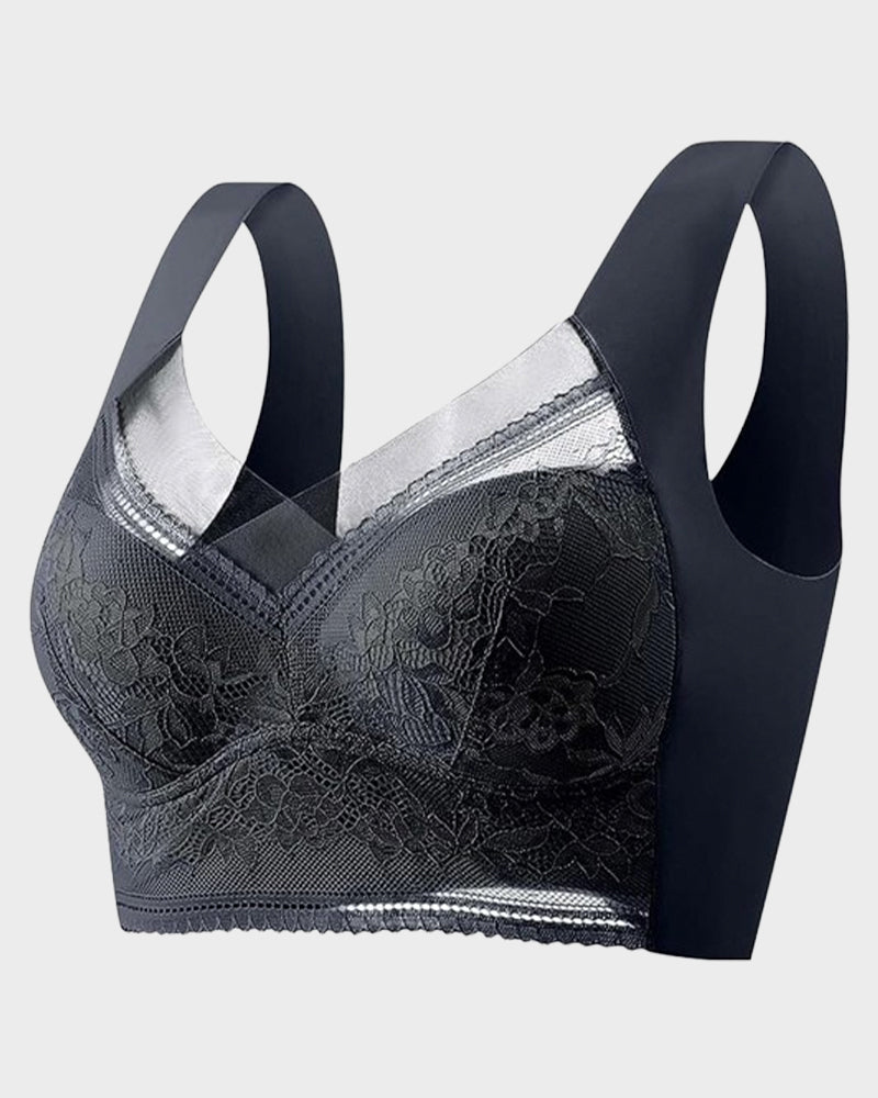 Wireless Comfort Lace Silk Push Up Bra