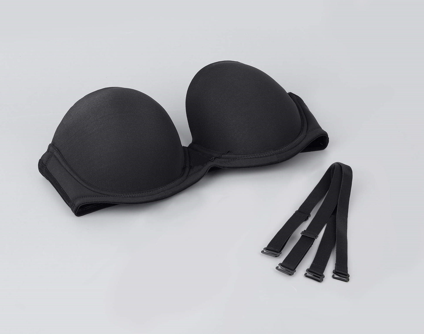 Plus Size Women's Underwire Contour Multiway Full Coverage Strapless Bra-BLACK