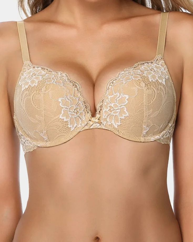 Plunge Push-Up Lace Bra