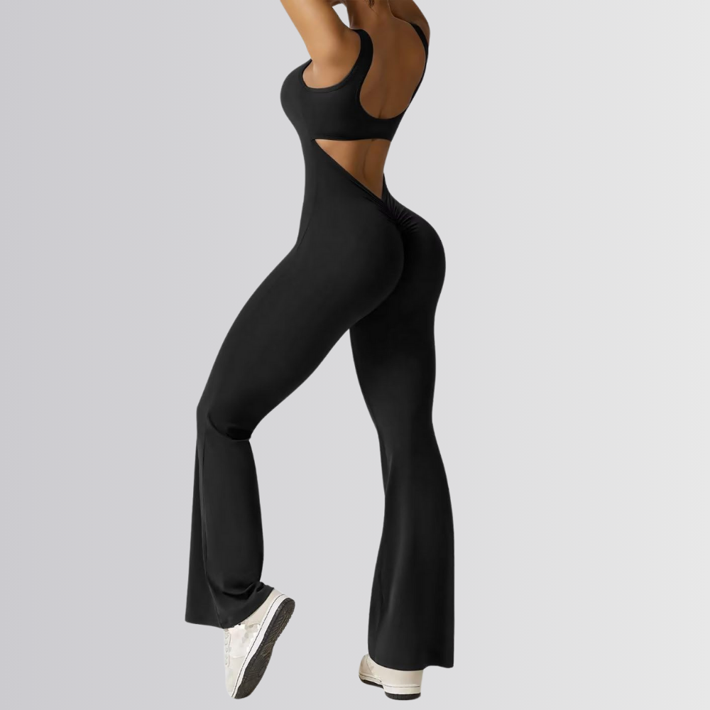 V-Back Flared Jumpsuit Jumpsuit