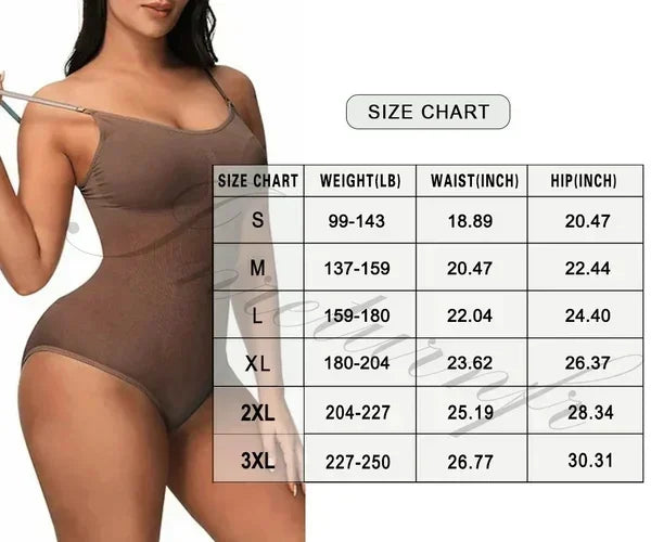 Seductive Seamless Cami Bodysuit Shapewear With Thong