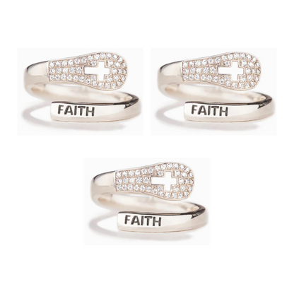 "FAITH" Christan Ring in Zircon & 925 Sterling Silver