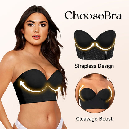 The Low Back Strapless Bra-(BUY 1 GET 1 FREE)Black+Nude