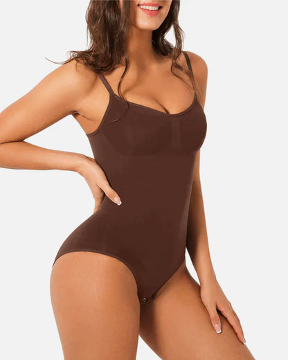 Seductive Seamless Cami Bodysuit Shapewear With Thong