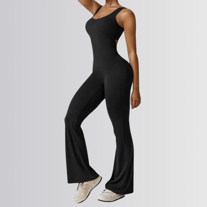 V-Back Flared Jumpsuit Jumpsuit