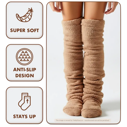 High Fuzzy Long Socks Winter Warm Cold Leg Knee Joint