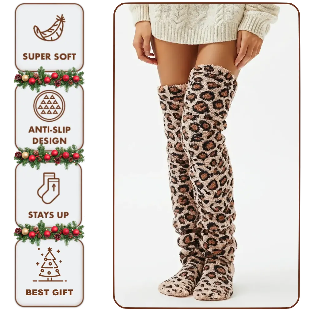High Fuzzy Long Socks Winter Warm Cold Leg Knee Joint