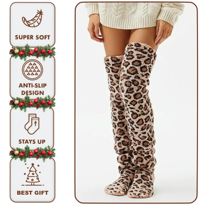 High Fuzzy Long Socks Winter Warm Cold Leg Knee Joint