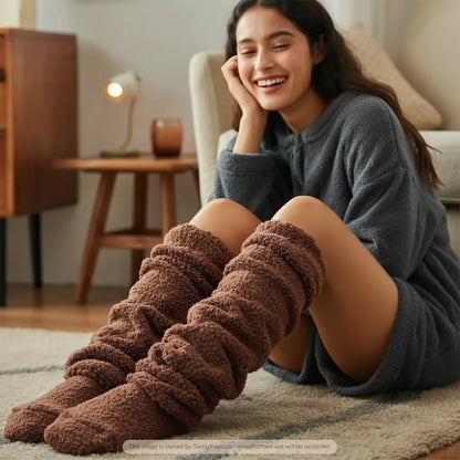 High Fuzzy Long Socks Winter Warm Cold Leg Knee Joint