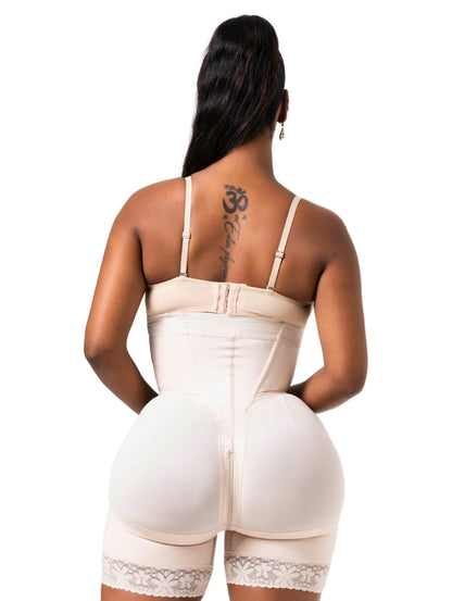 Stage 3 Faja Colombiana Strapless with Perfect Hourglass Fit, 3 Compression Hook Levels, and Built-in Rods for Posture Support - Fabric