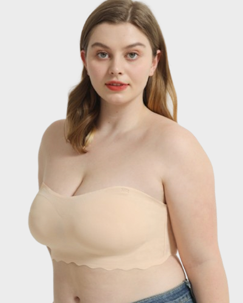 Plus Size Strapless Invisible Push Up Bra (Buy 1 Get 1 Free)-2PCS Beige