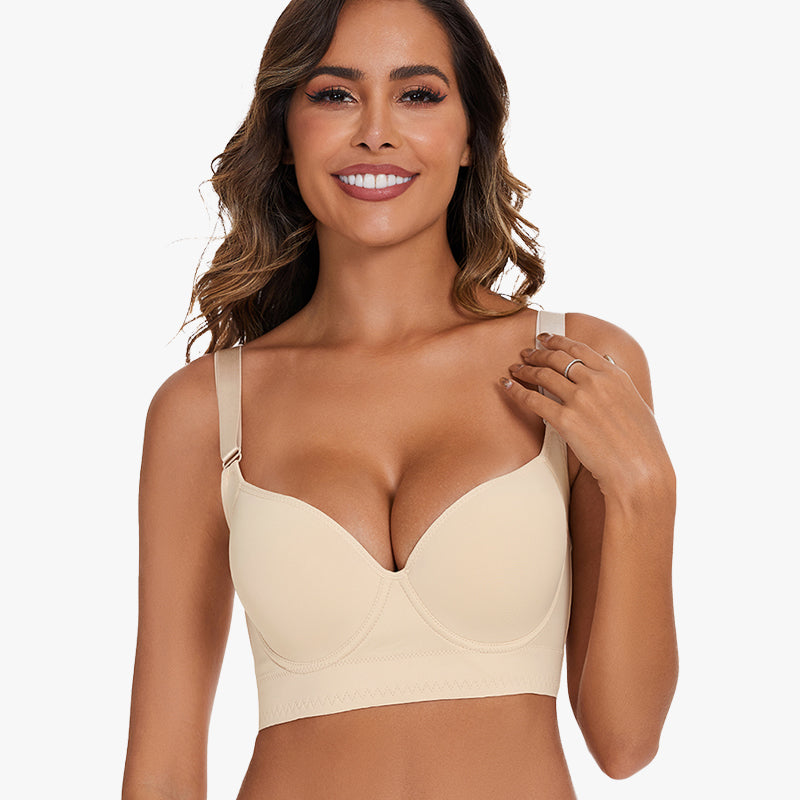 Push-Up Back Smoothing Bra-Beige