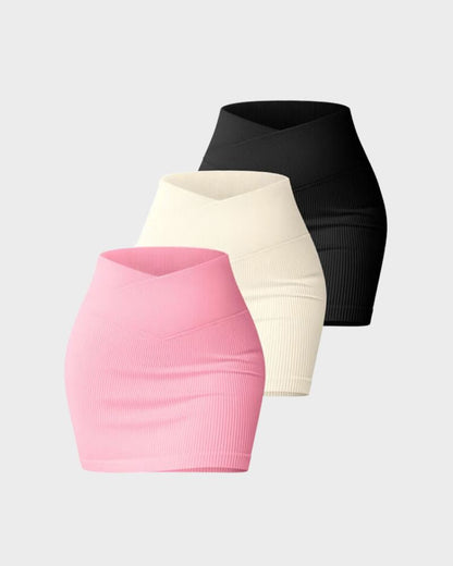 Ribbed High Waist Mini Skirt