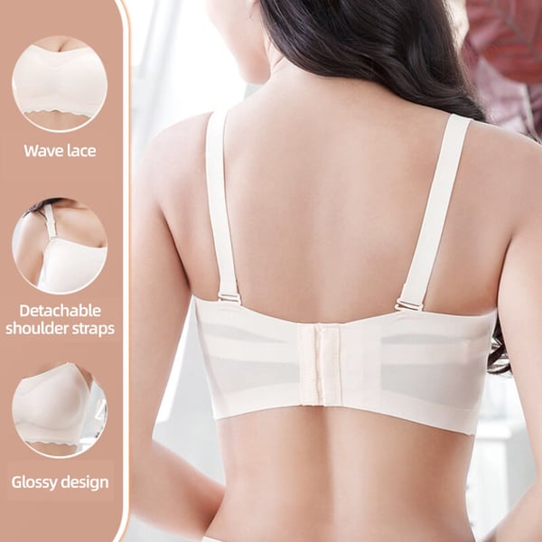 PLUS SIZE STRAPLESS INVISIBLE PUSH UP BRA - 2PCS(Beige+Black)