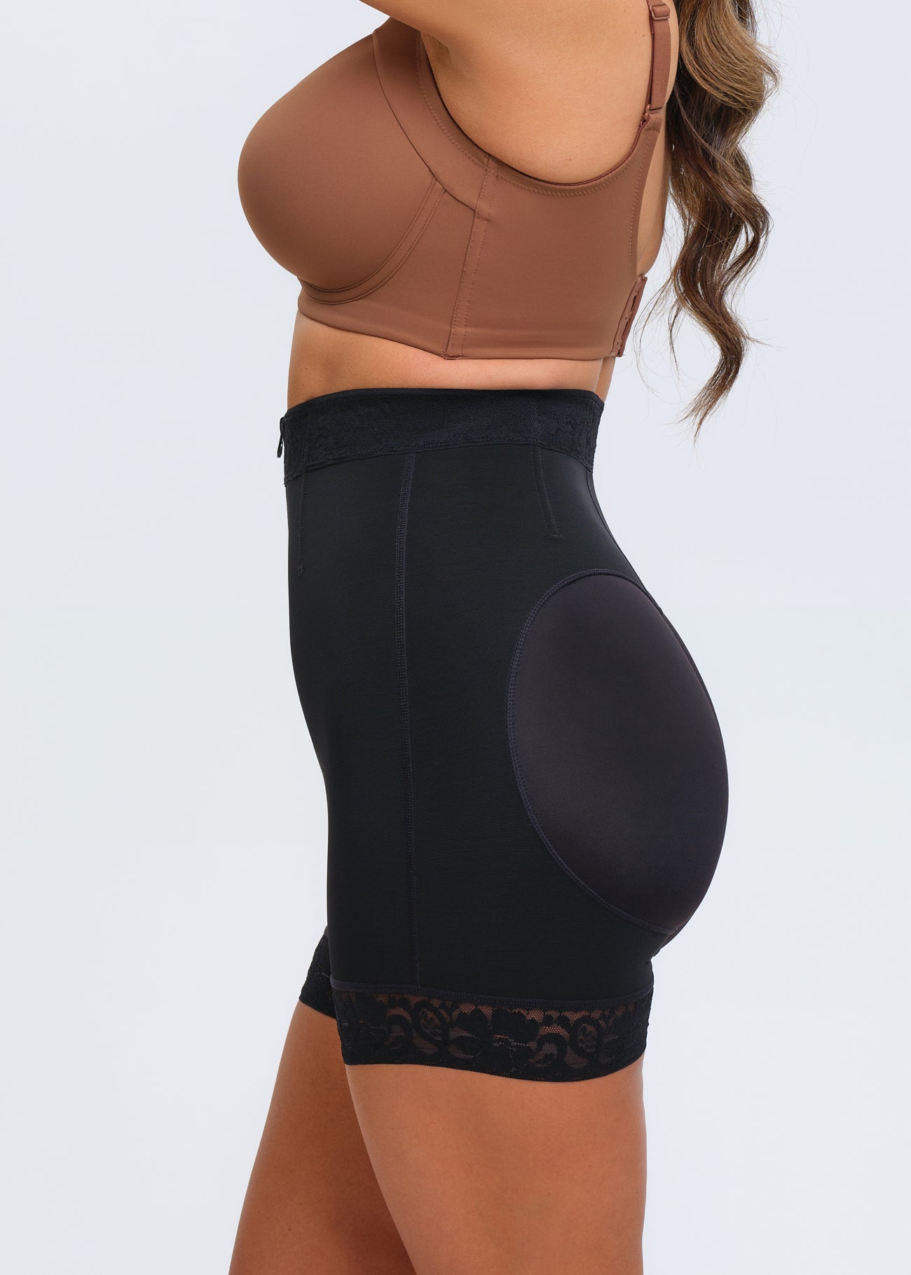 BootyBoosting Mid-Waist Zip Shorts