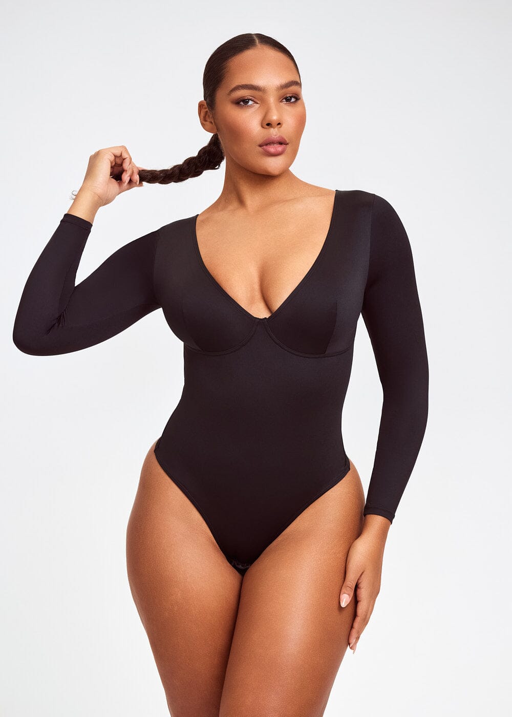 Carethier™ Long Sleeve Plunge Thong
