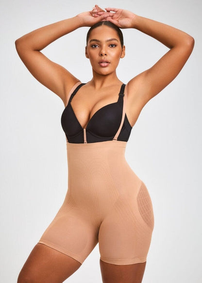 PowerMesh High-Waist Sculpting Shorts