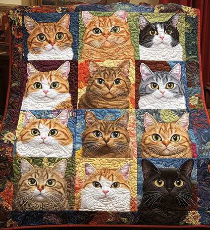 CozyCloud™ Cats in Bloom Quilted Blanket