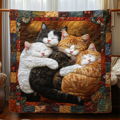 CozyCloud™ Sleeping Cat Quilted Blanket